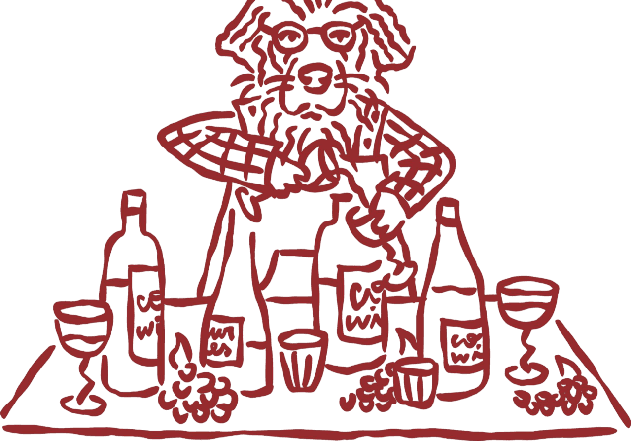 Illustration of a friend at a table full of Conur bottles